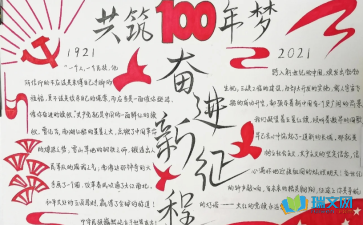 关于建党100周年的手抄报